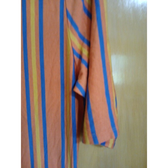 LuLaRoe Julia Bodycon Orange/Blue/Yellow Stripped Dress Womens 2XL - Picture 14 of 16